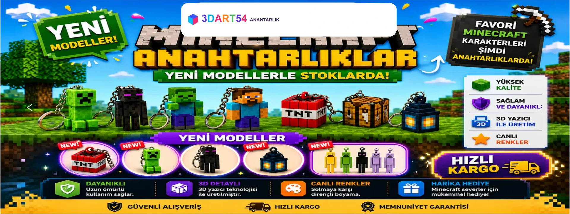 3DART54 blok dünyası anahtarlıkları reklamı