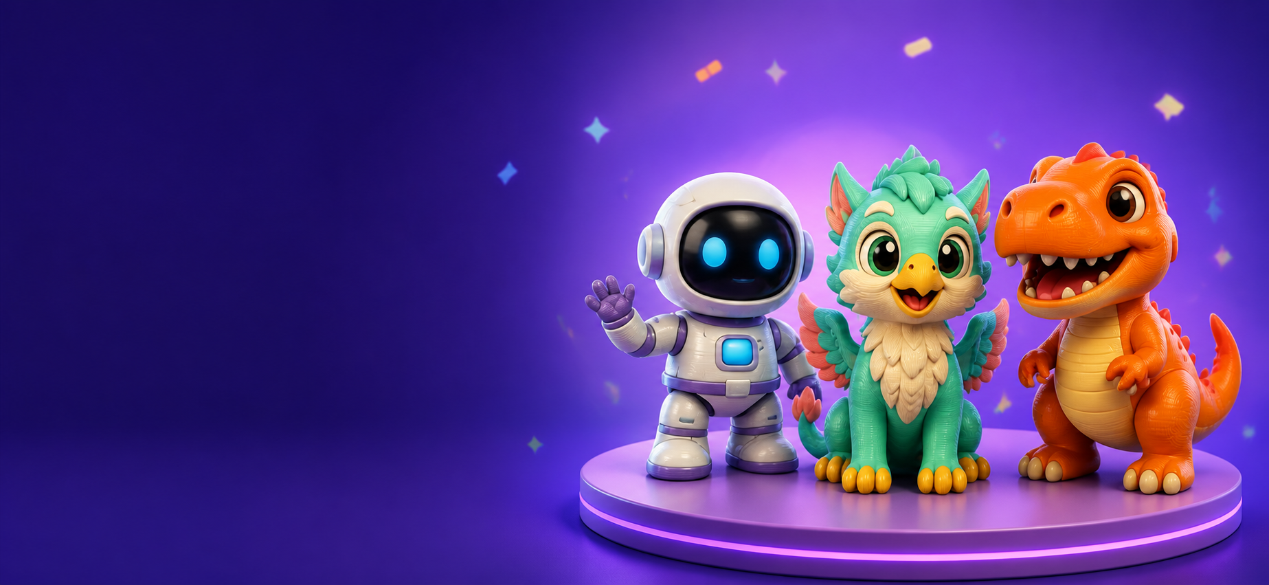 3DART54'ün özgün robot, ejderha ve dinozor figürleri